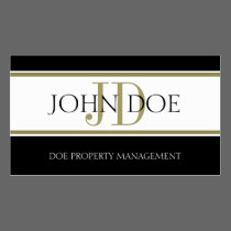 Property Manager Gold Stripe W/W business cards