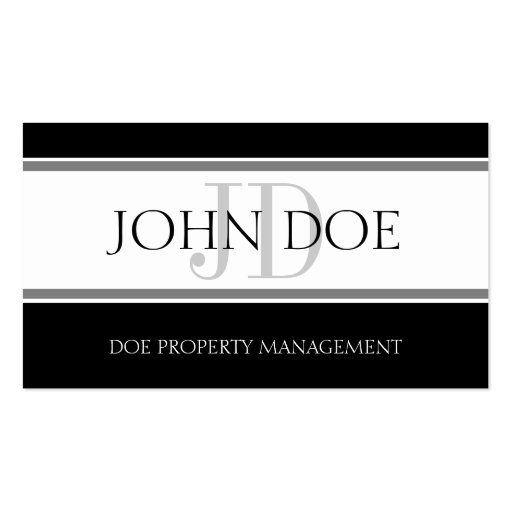 Property Manager Stripe W/W Business Cards (front side)