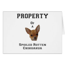 Property of a Spoiled Rotten Chihuahua Greeting Card