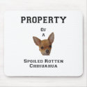 Property of a Spoiled Rotten Chihuahua mousepads