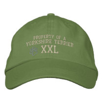Property of a Yorkshire Terrier Embroidered Hat embroidered hats by MenagerieMayhem Property of a Yorkshire Terrier Embroidered Hat embroidered hats