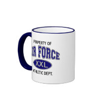 PROPERTY OF AIR FORCE ATHLETIC DEPT mugs
