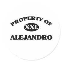 Property of ALEJANDRO Round Stickers