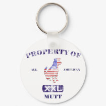Property of All American Mutt Keychain by MenagerieMayhem Property of All American Mutt Keychain