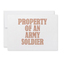 Property of an Army Soldier (tan) invitations