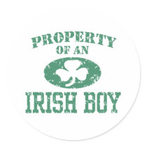 Property of an Irish Boy Round Stickers