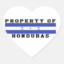 Property Of Honduras Heart Stickers