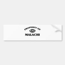 Property of MALACHI Bumper Stickers