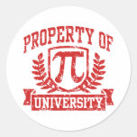 Property of Pi University Round Stickers
