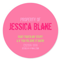 "Property Of" Sticker - Pink
