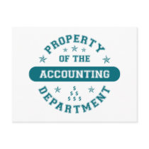 Property of the Accounting Department Postcards