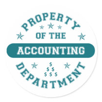Property of the Accounting Department Round Stickers