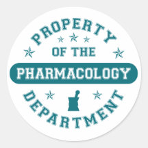 Property of the Pharmacology Department Round Sticker