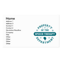 Property of the Speech Therapy Department Business Card Template