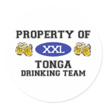 Property of Tonga Drinking Team Stickers