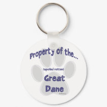 Property Spoiled Rotten Great Dane Keychain by GreyWolfCreation Property Spoiled Rotten Great Dane Keychain