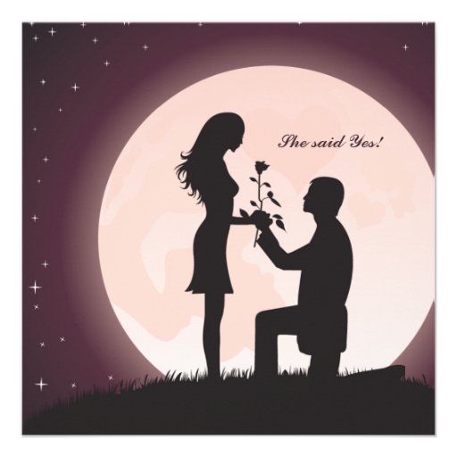Proposal by Moonlight Engagement Invitation