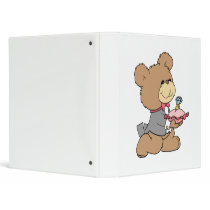 proposal or ring bearer teddy bear design 3 ring binder
