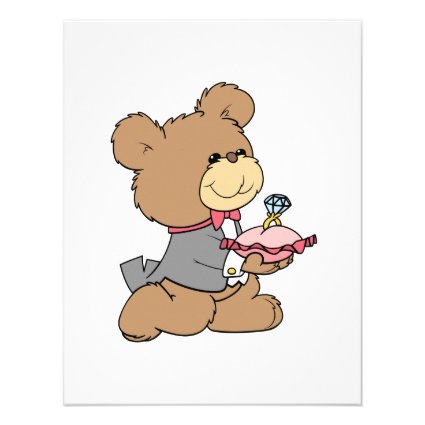 proposal or ring bearer teddy bear design invitations
