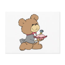 proposal or ring bearer teddy bear design postcards