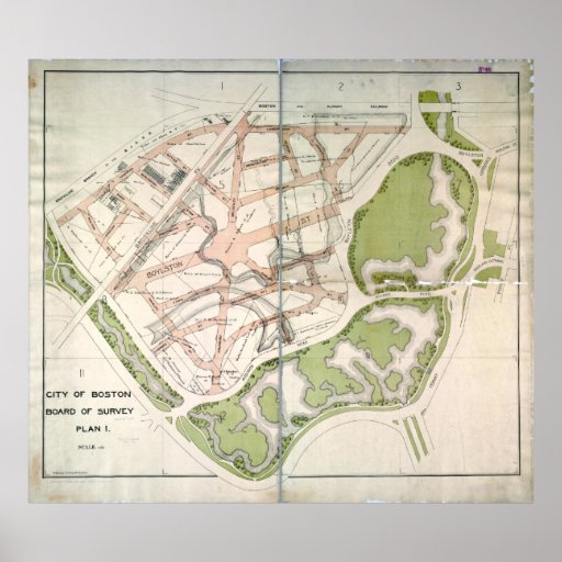 Proposed Street Plan for West Fenway, Boston MA Print
