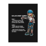 Pros and Cons Roller Derby Zombie Postcards