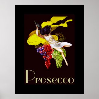 Prosecco Wine Maid Vintage Lady Posters