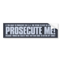 Prosecute Me Sticker - Blue on Dark bumper stickers