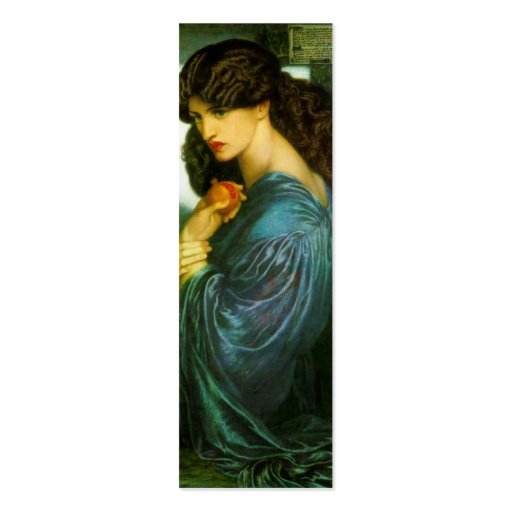 Proserpine Bookmark by Dante Gabriel Rossetti Business Card Templates (front side)