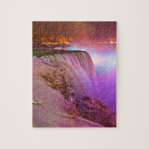 Prospect Point Night View of Niagara Falls Winter Jigsaw Puzzles