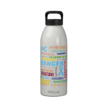 Prostate Cancer Awareness Collage Water Bottles
