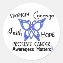 Prostate Cancer Celtic Butterfly 3 Round Stickers