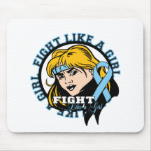 Prostate Cancer Fight Like A Girl Attitude Mouse Pads