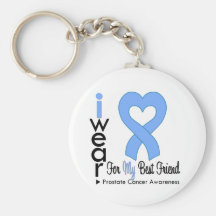 Prostate Cancer Heart Ribbon BEST FRIEND Key Chains