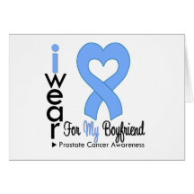 Prostate Cancer Heart Ribbon BOYFRIEND Greeting Card