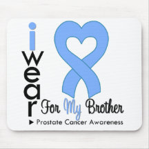 Prostate Cancer Heart Ribbon BROTHER Mouse Mat