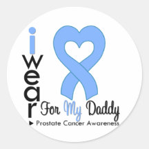 Prostate Cancer Heart Ribbon DADDY Sticker