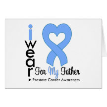 Prostate Cancer Heart Ribbon FATHER Cards