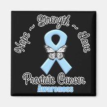 Prostate Cancer Hope Strength Love Fridge Magnets