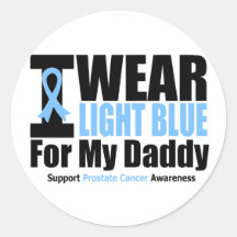 Prostate Cancer I Wear Light Blue For My Daddy Stickers