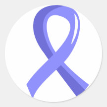 Prostate Cancer Light Blue Ribbon 3 Round Stickers