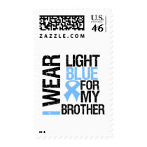 Prostate Cancer Light Blue Ribbon Brother Postage Stamp