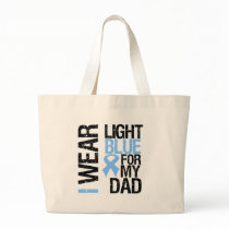 Prostate Cancer Light Blue Ribbon Dad Tote Bags