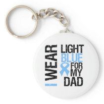 Prostate Cancer Light Blue Ribbon Dad Key Chain