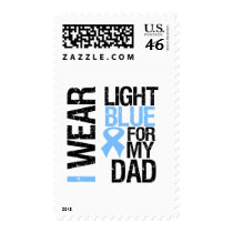 Prostate Cancer Light Blue Ribbon Dad Stamps