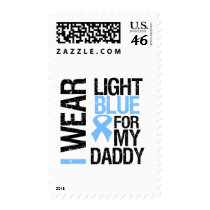 Prostate Cancer Light Blue Ribbon Daddy Postage Stamps