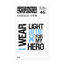 Prostate Cancer Light Blue Ribbon For My Hero Stamps