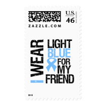 Prostate Cancer Light Blue Ribbon Friend Postage