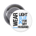 Prostate Cancer Light Blue Ribbon Husband Button
