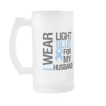 Prostate Cancer Light Blue Ribbon Husband Coffee Mugs